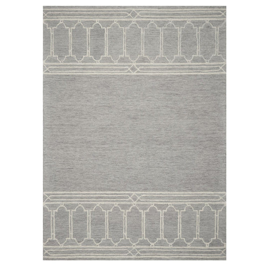 5' X 7' Grey Geometric Pattern Wool Indoor Area Rug - Homeroots