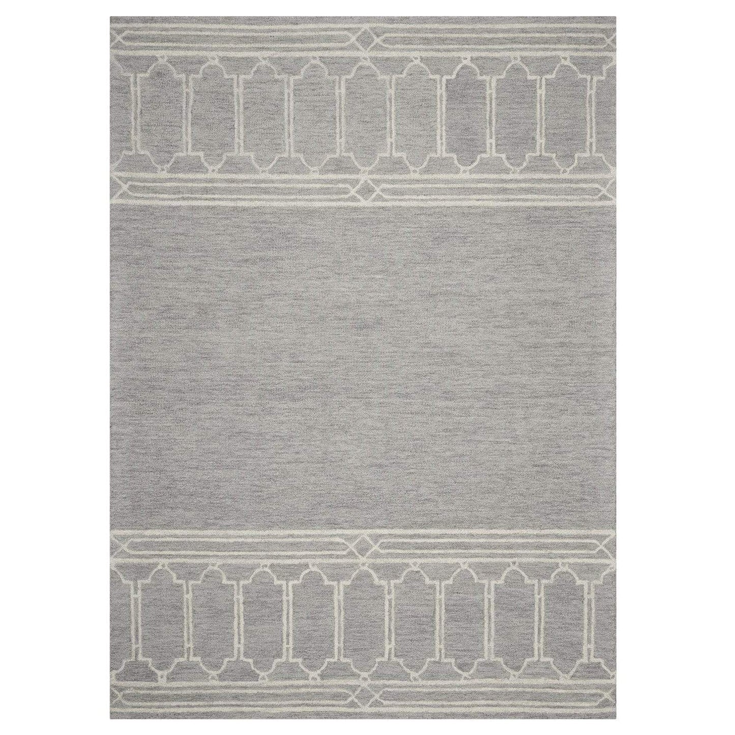 5' X 7' Grey Geometric Pattern Wool Indoor Area Rug - Homeroots - Flyclothing LLC