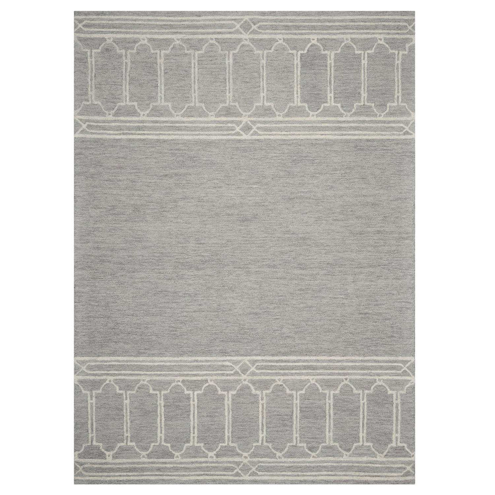 5' X 7' Grey Geometric Pattern Wool Indoor Area Rug - Homeroots - Flyclothing LLC