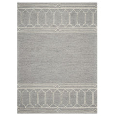 5' X 7' Grey Geometric Pattern Wool Indoor Area Rug - Homeroots
