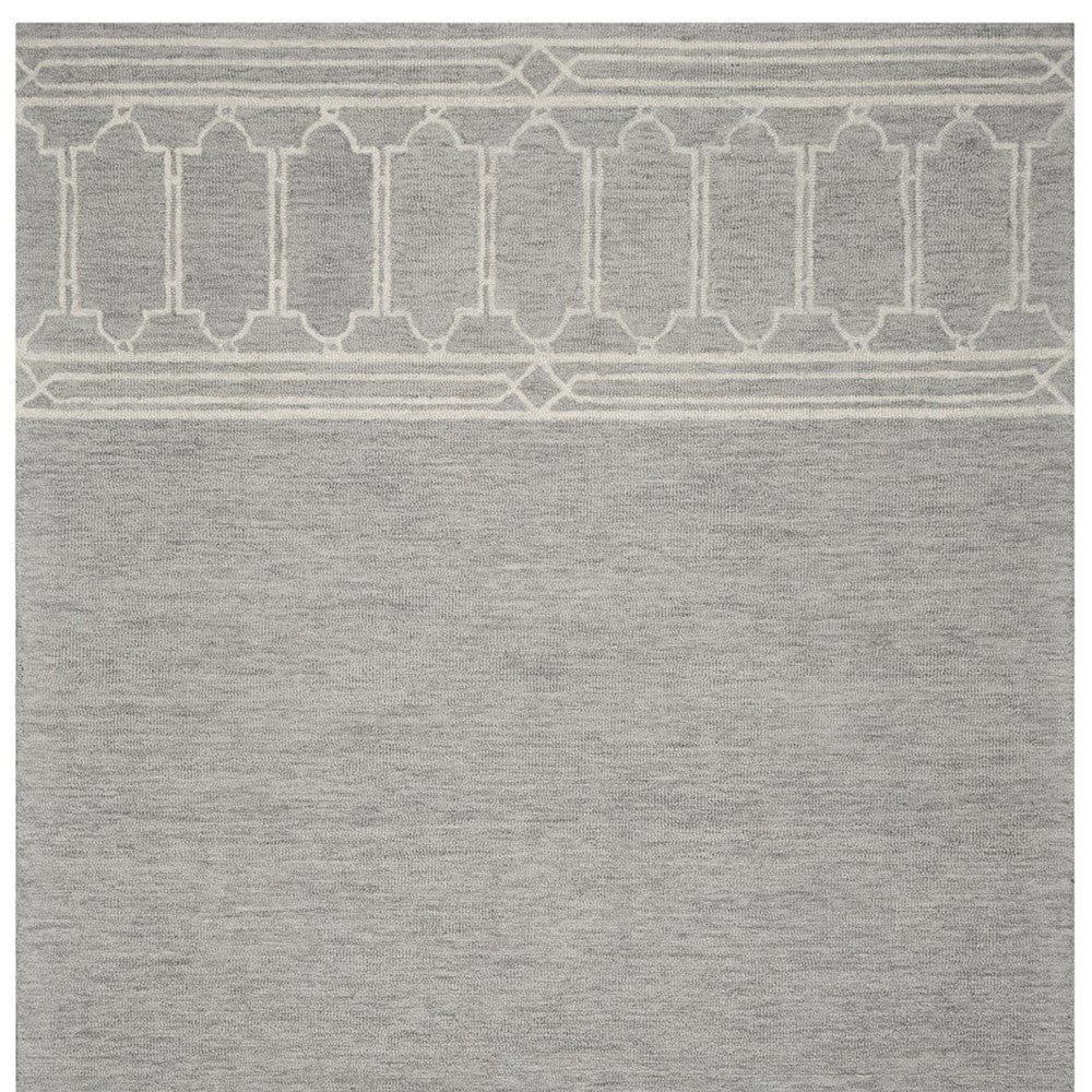 5' X 7' Grey Geometric Pattern Wool Indoor Area Rug - Homeroots