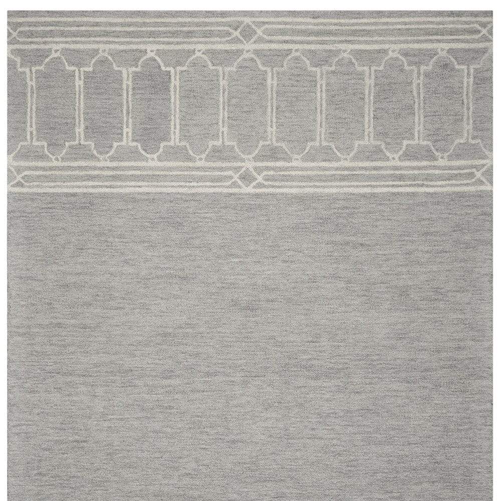 5' X 7' Grey Geometric Pattern Wool Indoor Area Rug - Homeroots - Flyclothing LLC