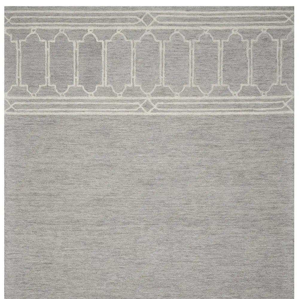 5' X 7' Grey Geometric Pattern Wool Indoor Area Rug - Homeroots - Flyclothing LLC
