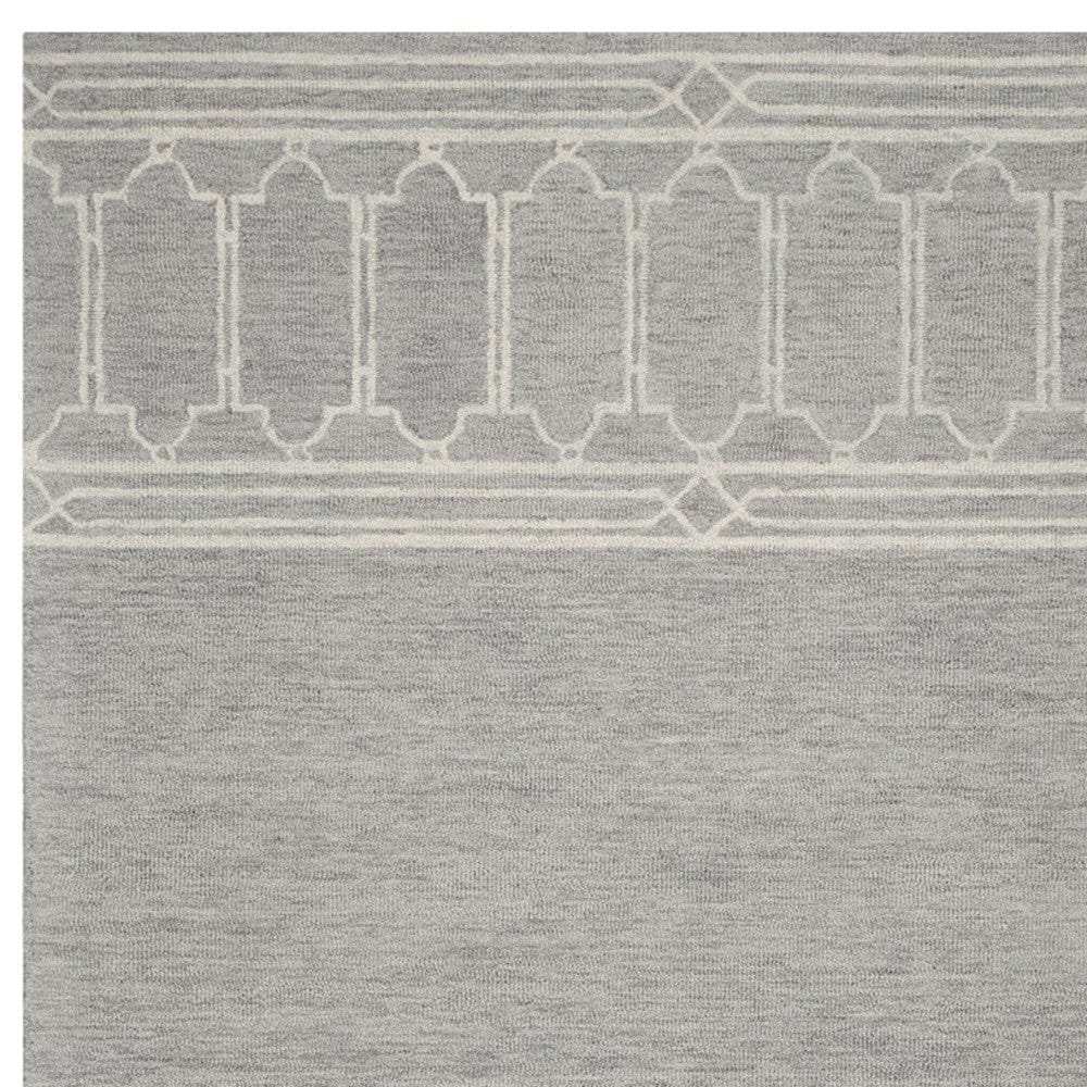 5' X 7' Grey Geometric Pattern Wool Indoor Area Rug - Homeroots - Flyclothing LLC