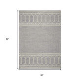 5' X 7' Grey Geometric Pattern Wool Indoor Area Rug - Homeroots - Flyclothing LLC