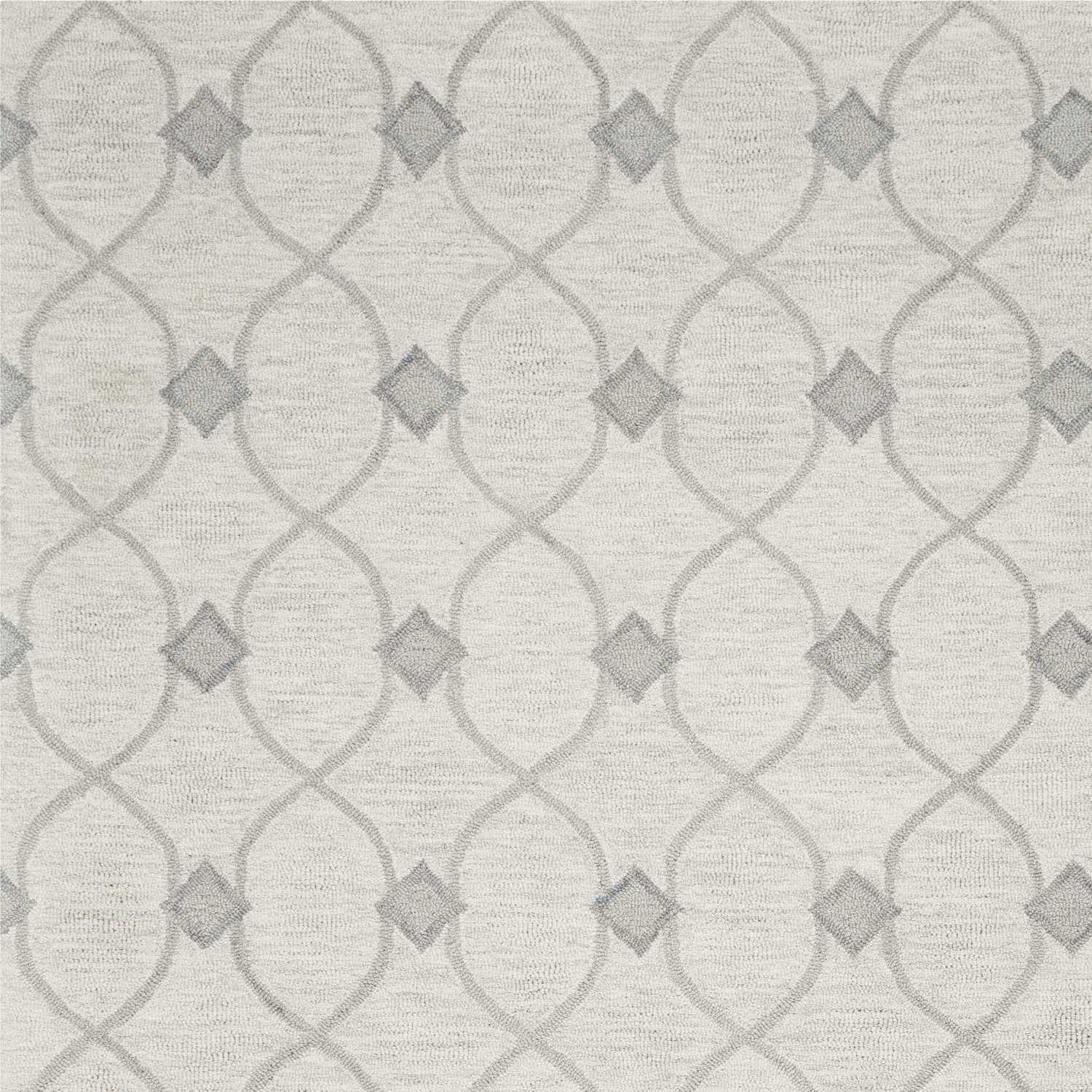 5' X 7' Ivory Hand Tufted Wool Ogee Indoor Area Rug - Homeroots - Flyclothing LLC