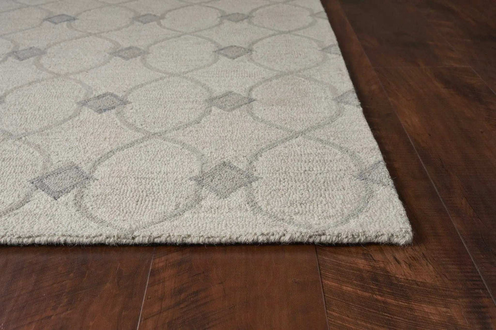 5' X 7' Ivory Hand Tufted Wool Ogee Indoor Area Rug - Homeroots - Flyclothing LLC