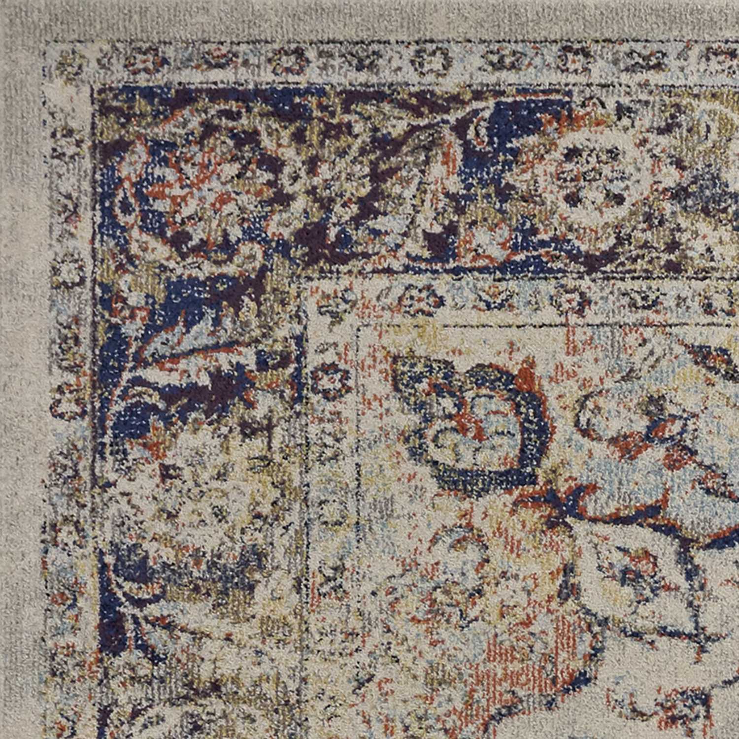 5' X 8' Ivory Floral Medallion Area Rug - Homeroots - Flyclothing LLC