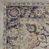 5' X 8' Ivory Floral Medallion Area Rug - Homeroots