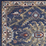 5' X 8' Navy Gold and Ivory Oriental Area Rug - Homeroots - Flyclothing LLC