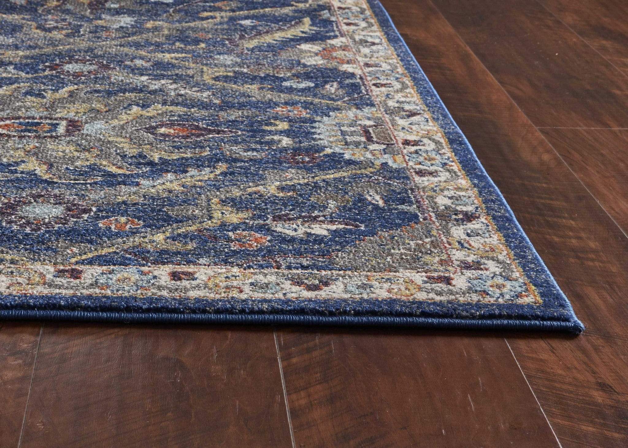 5' X 8' Navy Gold and Ivory Oriental Area Rug - Homeroots - Flyclothing LLC
