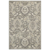 7' X 9' Gray and Ivory Floral Vines Area Rug With UV Protection - Homeroots - Flyclothing LLC