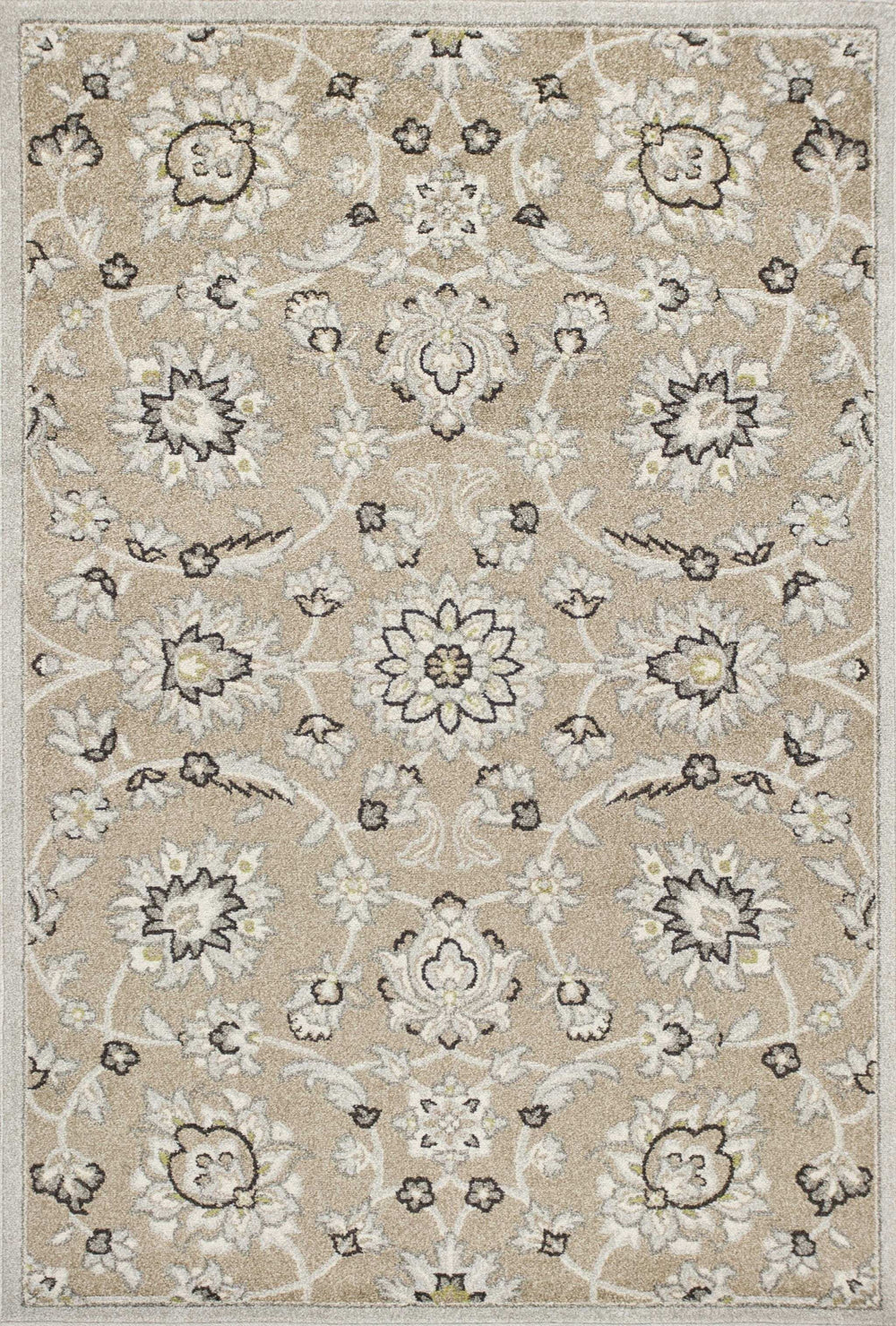 7' X 10' Gray And Ivory Floral Indoor Outdoor Area Rug - Homeroots - Flyclothing LLC