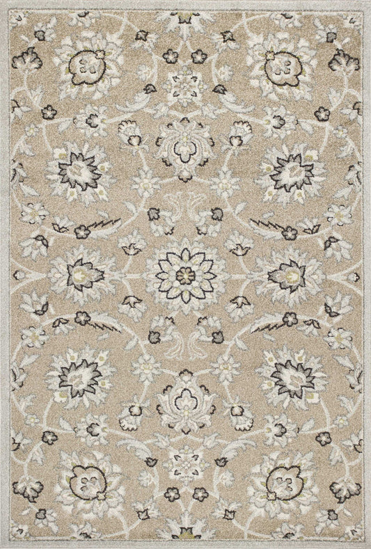 7' X 10' Gray And Ivory Floral Indoor Outdoor Area Rug - Homeroots - Flyclothing LLC