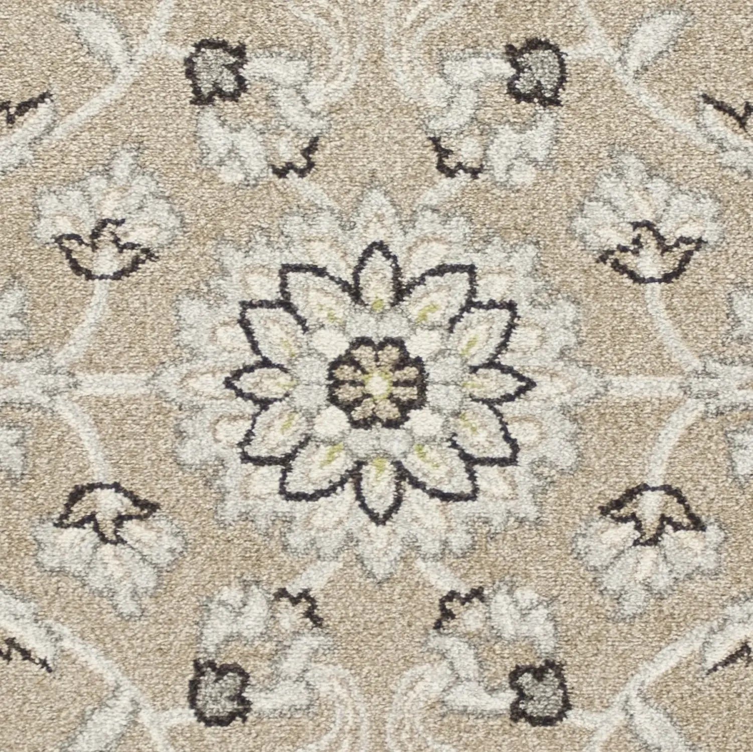 7' X 10' Gray And Ivory Floral Indoor Outdoor Area Rug - Homeroots - Flyclothing LLC