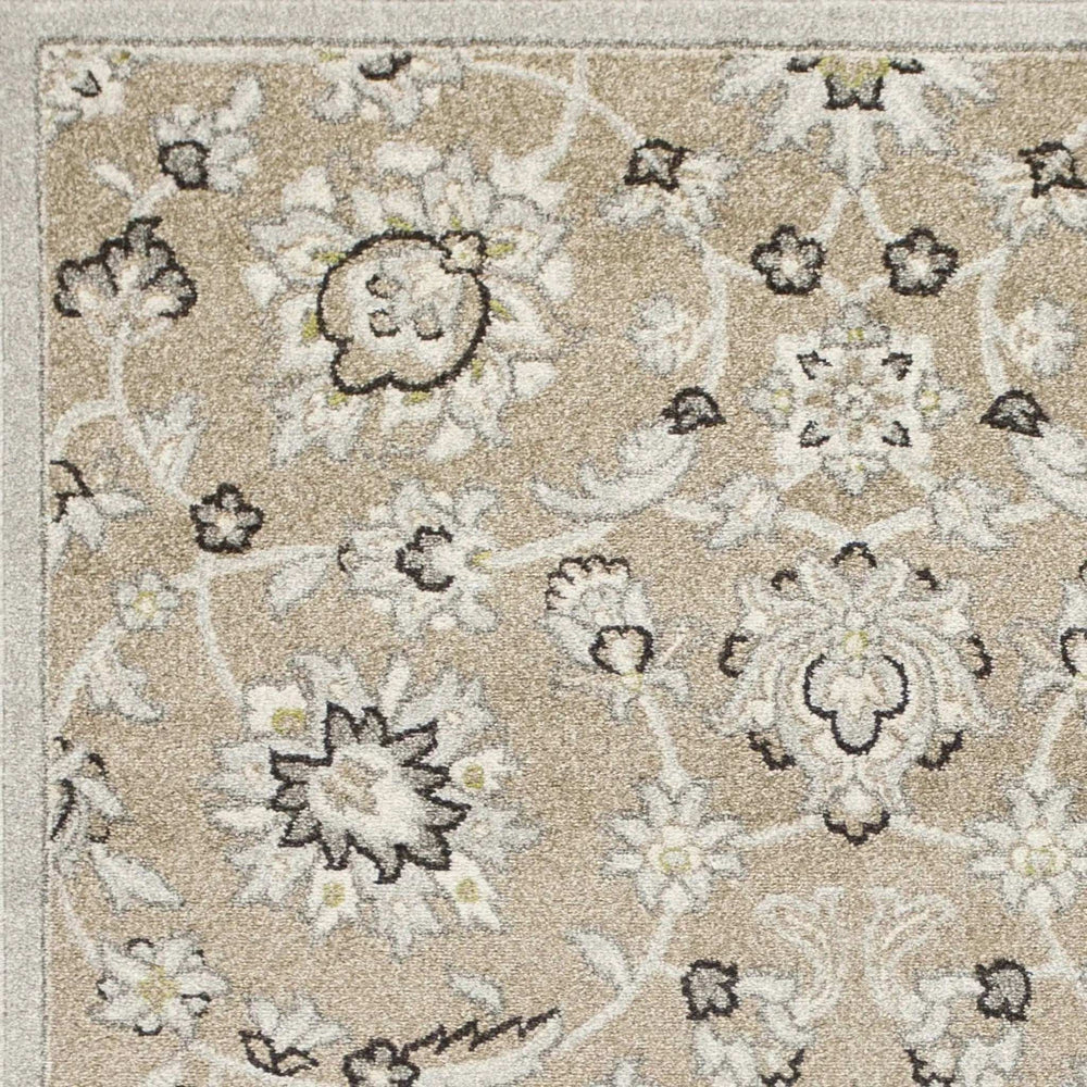 7' X 10' Gray And Ivory Floral Indoor Outdoor Area Rug - Homeroots - Flyclothing LLC
