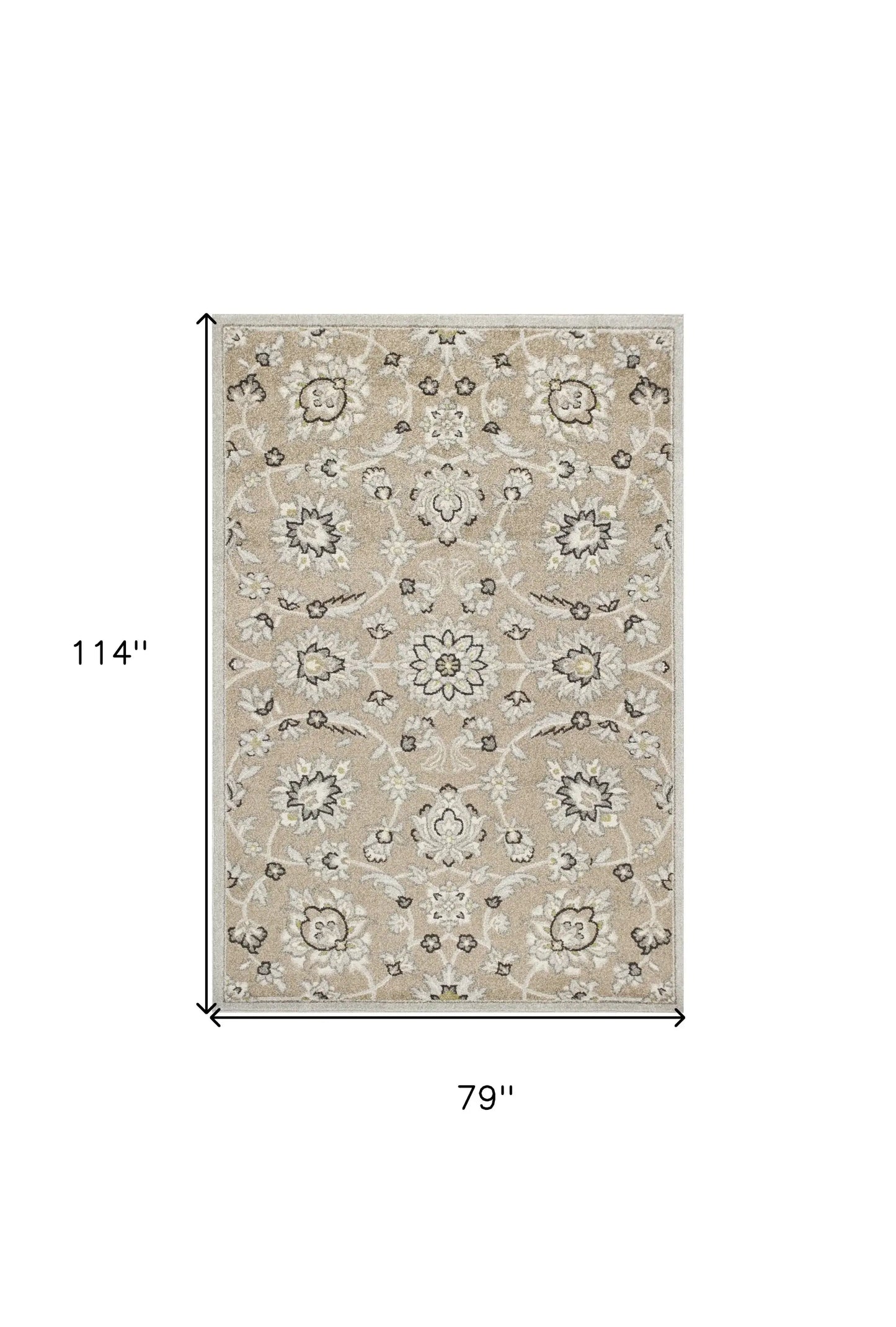 7' X 10' Gray And Ivory Floral Indoor Outdoor Area Rug - Homeroots - Flyclothing LLC