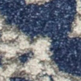 7' X 9' Denim Floral Vine Uv Treated Indoor Area Rug - Homeroots