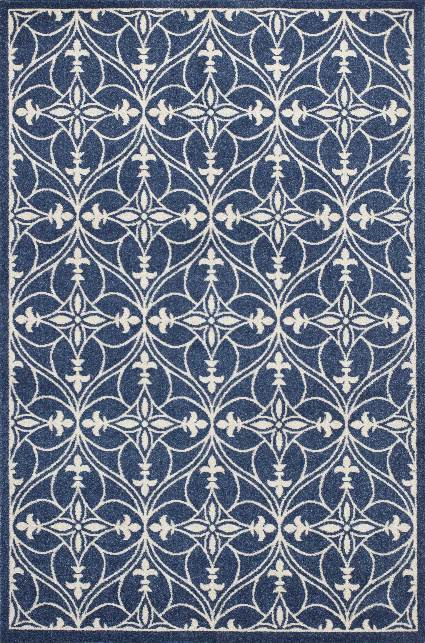7' X 9' Denim Vintage Trellis Uv Treated Indoor Area Rug - Homeroots - Flyclothing LLC