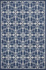 7' X 9' Denim Vintage Trellis Uv Treated Indoor Area Rug - Homeroots - Flyclothing LLC