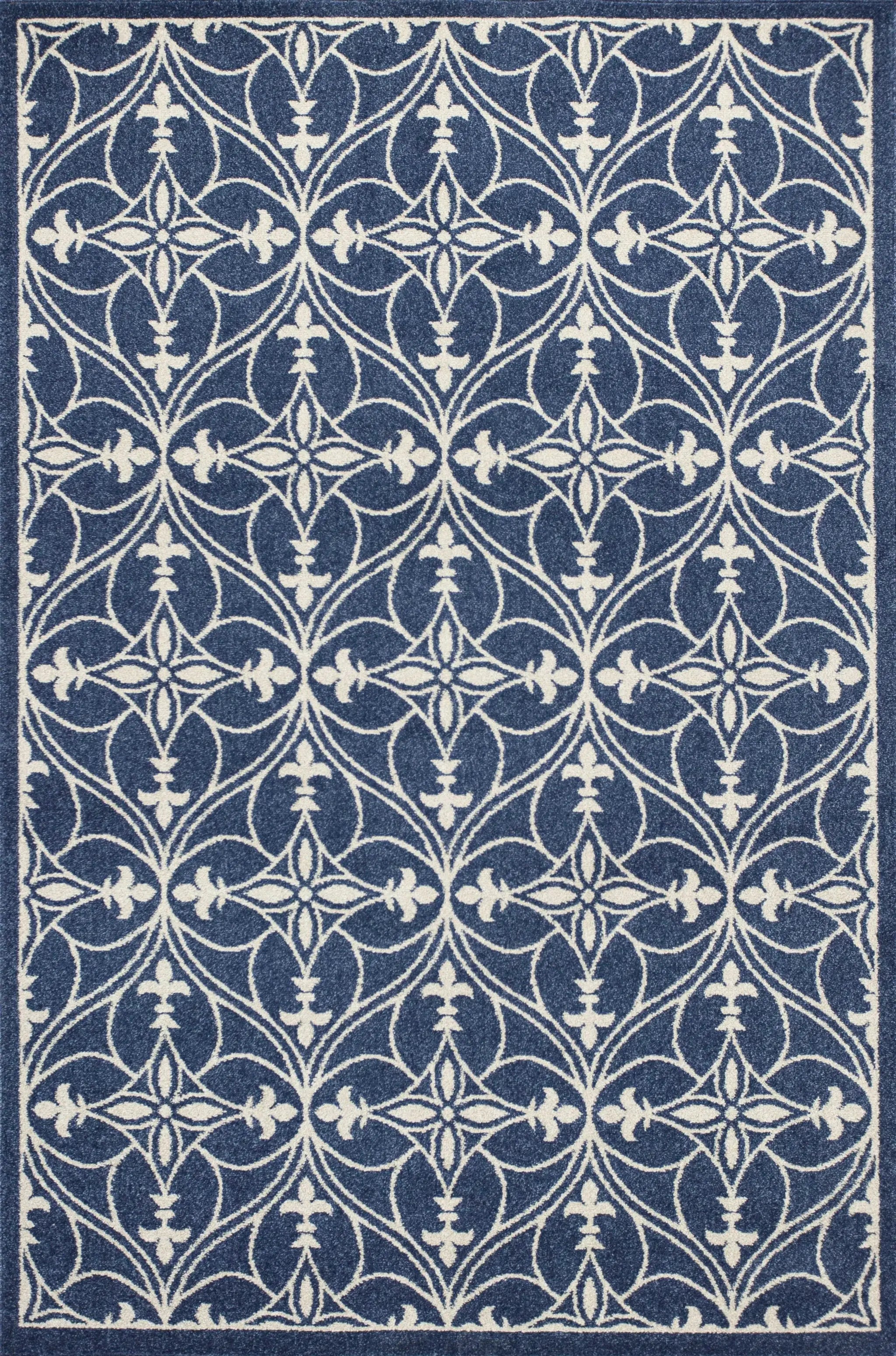 7' X 9' Denim Vintage Trellis Uv Treated Indoor Area Rug - Homeroots - Flyclothing LLC