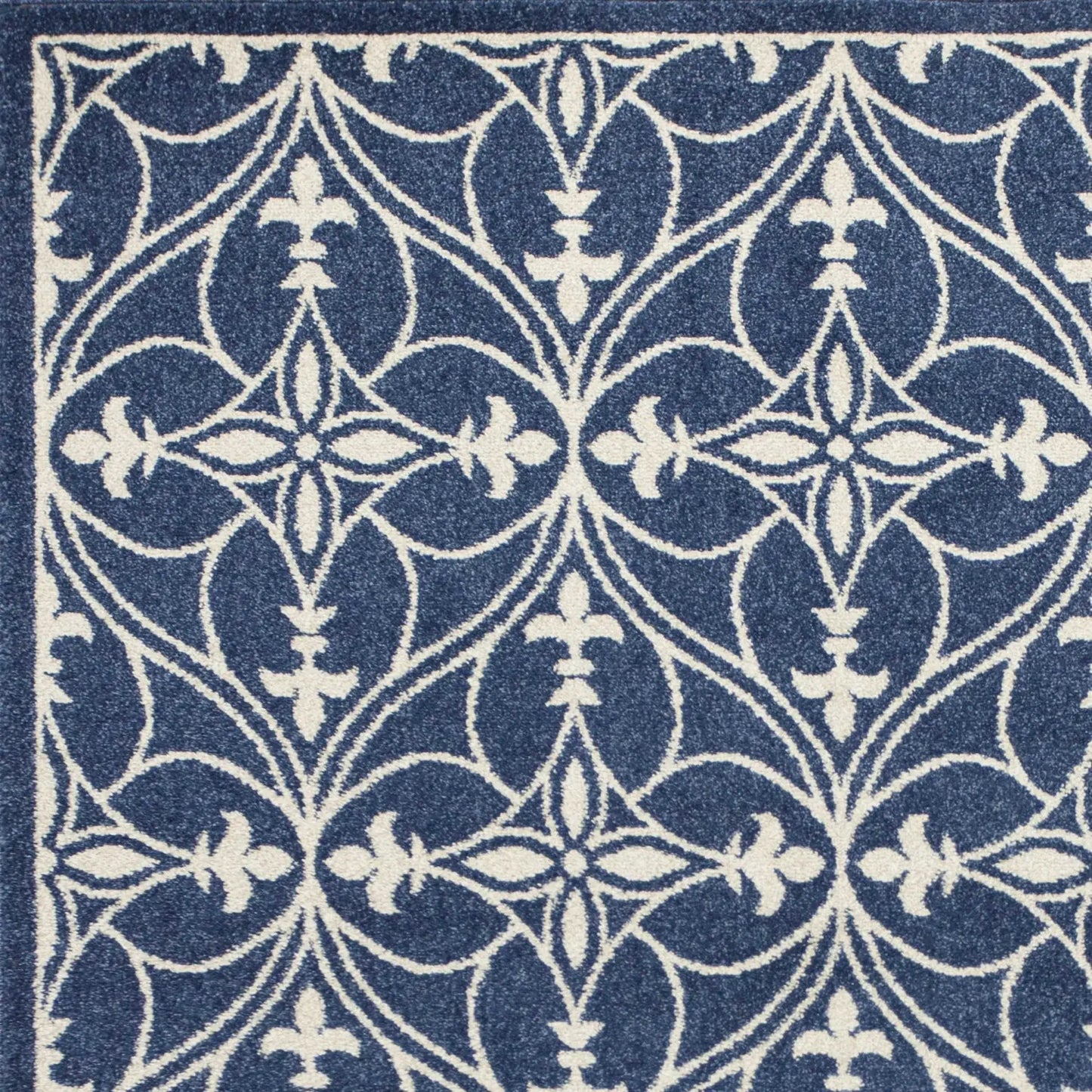 7' X 9' Denim Vintage Trellis Uv Treated Indoor Area Rug - Homeroots - Flyclothing LLC