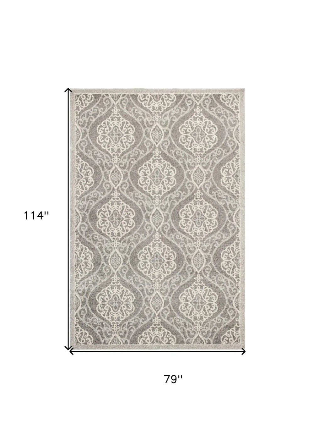 7' X 10' Silver Moroccan Indoor Outdoor Area Rug - Homeroots - Flyclothing LLC