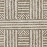 7' X 9' Beige and Ivory Geometric Indoor Outdoor Area Rug - Homeroots