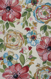 5' X 8' Sand Beige Hand Hooked Oversized Floral Indoor Area Rug - Homeroots