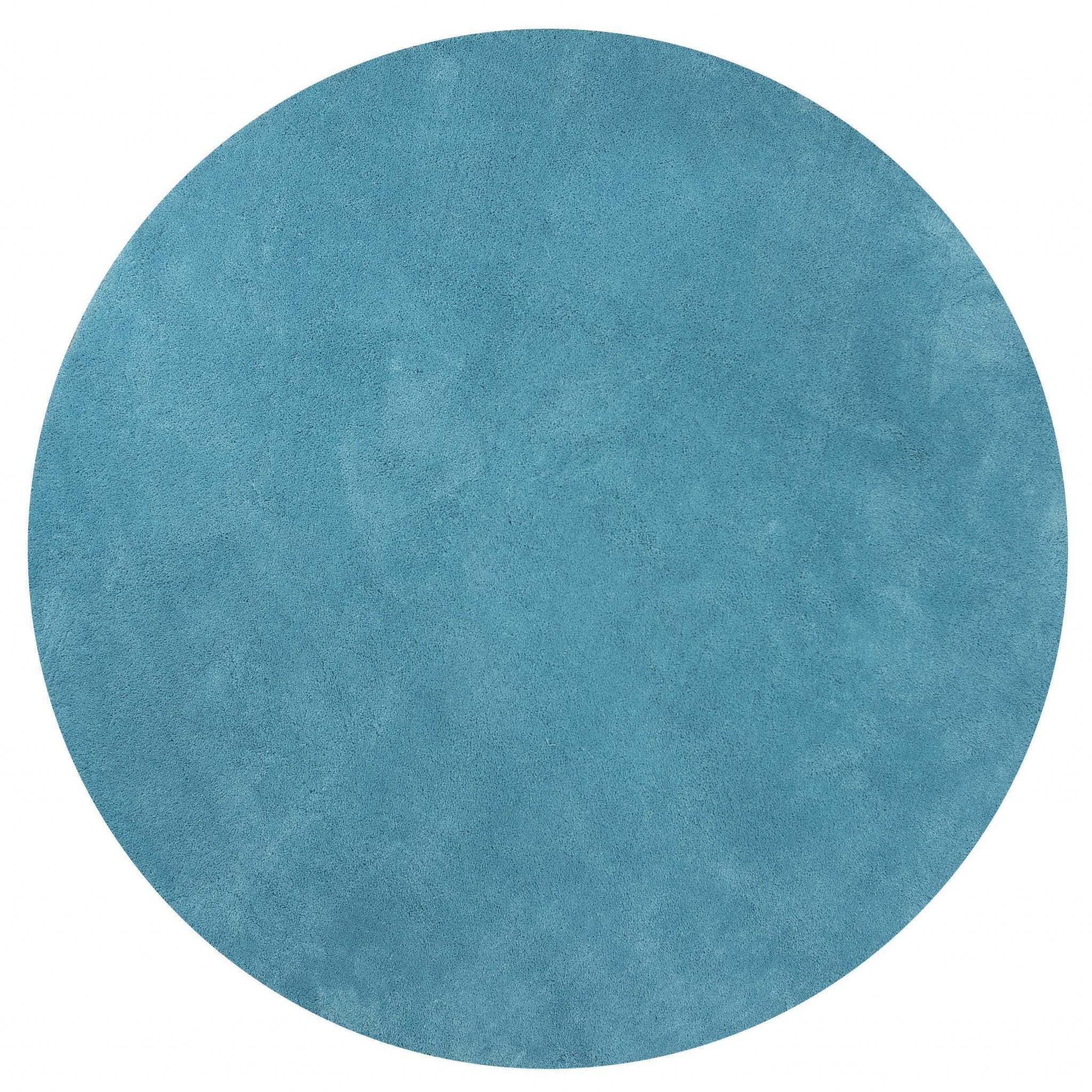 6' Highlighter Blue Round Indoor Shag Rug - Homeroots - Flyclothing LLC