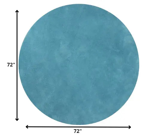 6' Highlighter Blue Round Indoor Shag Rug - Homeroots - Flyclothing LLC