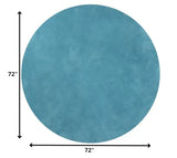 6' Highlighter Blue Round Indoor Shag Rug - Homeroots - Flyclothing LLC