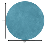 6' Highlighter Blue Round Indoor Shag Rug - Homeroots - Flyclothing LLC