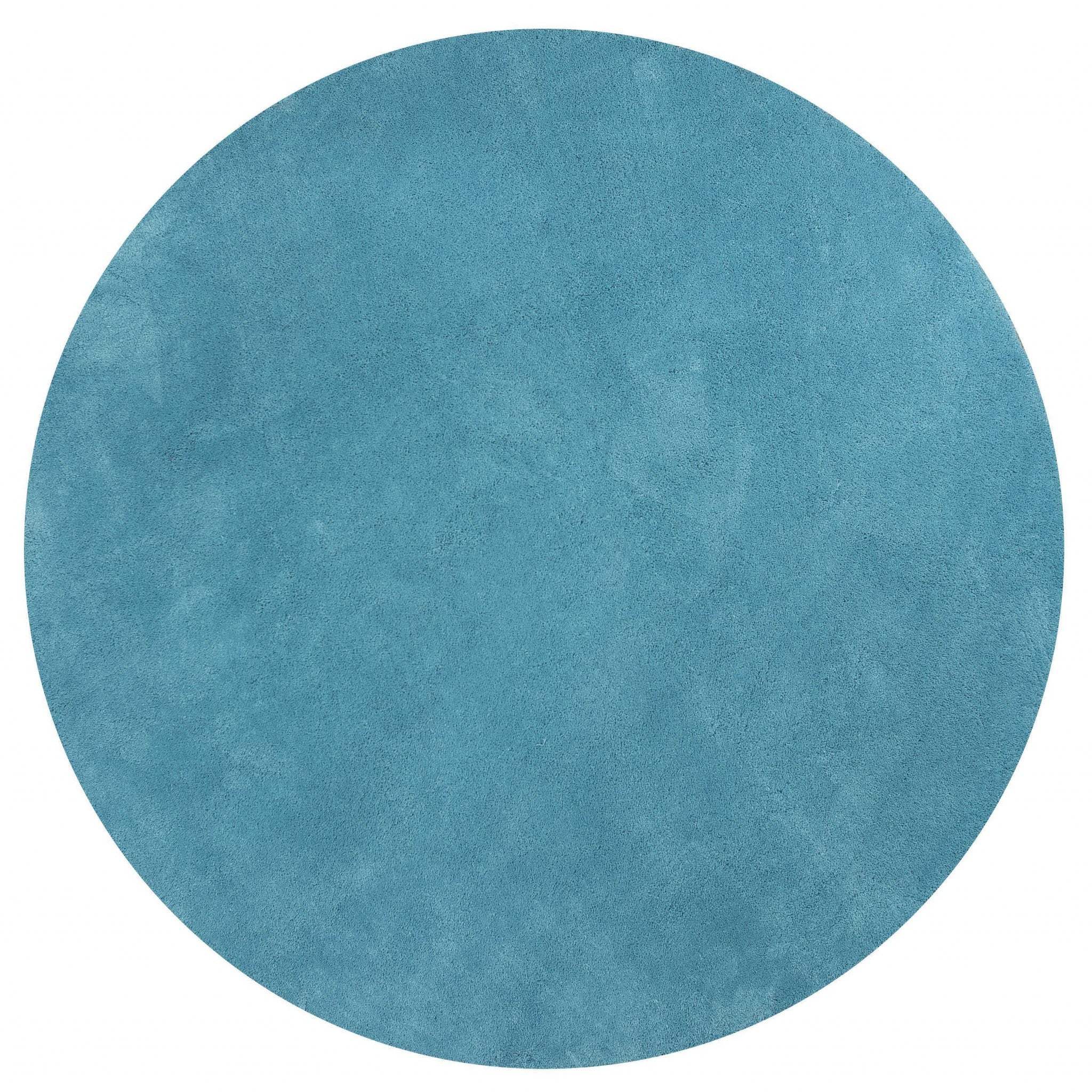 6' Highlighter Blue Round Indoor Shag Rug - Homeroots - Flyclothing LLC