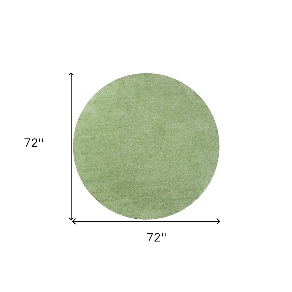 6' Round Spearmint Green Plain Indoor Area Rug - Homeroots - Flyclothing LLC