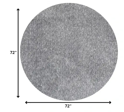 6' Round Grey Heather Plain Indoor Area Rug - Homeroots - Flyclothing LLC