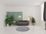 6' Round Grey Heather Plain Indoor Area Rug - Homeroots - Flyclothing LLC