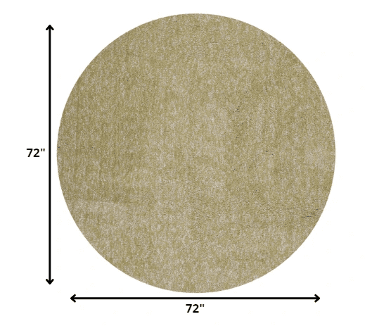 6' Yellow Heather Round Indoor Shag Rug - Homeroots - Flyclothing LLC
