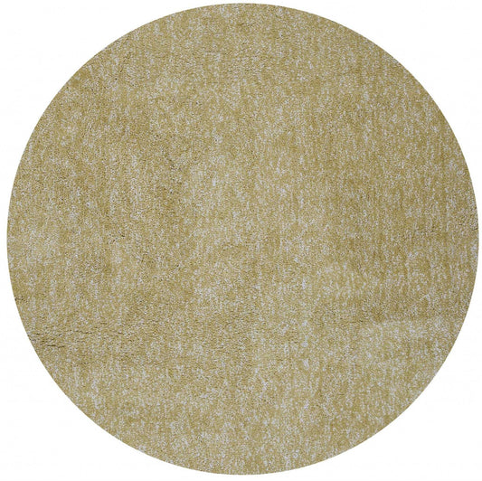 6' Yellow Heather Round Indoor Shag Rug - Homeroots - Flyclothing LLC