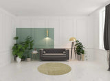6' Yellow Heather Round Indoor Shag Rug - Homeroots - Flyclothing LLC