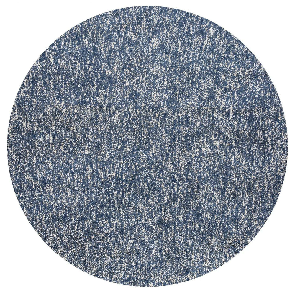 6' Round Indigo Or Ivory Heather Plain Indoor Area Rug - Homeroots - Flyclothing LLC