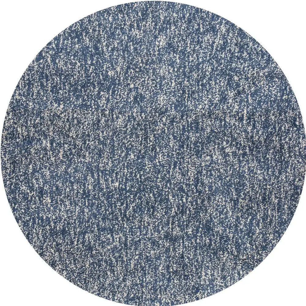 6' Round Indigo Or Ivory Heather Plain Indoor Area Rug - Homeroots - Flyclothing LLC