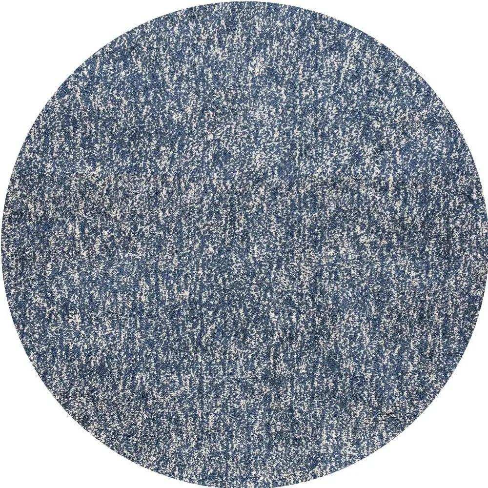 6' Round Indigo Or Ivory Heather Plain Indoor Area Rug - Homeroots - Flyclothing LLC