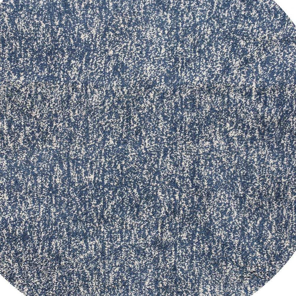 6' Round Indigo Or Ivory Heather Plain Indoor Area Rug - Homeroots - Flyclothing LLC