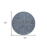 6' Round Indigo Or Ivory Heather Plain Indoor Area Rug - Homeroots - Flyclothing LLC