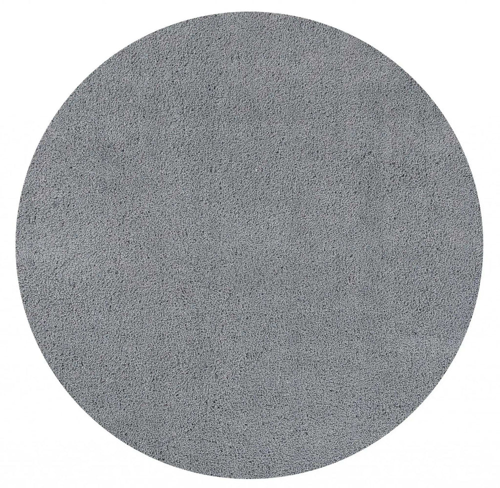 6' Grey Round Indoor Shag Rug - Homeroots - Flyclothing LLC