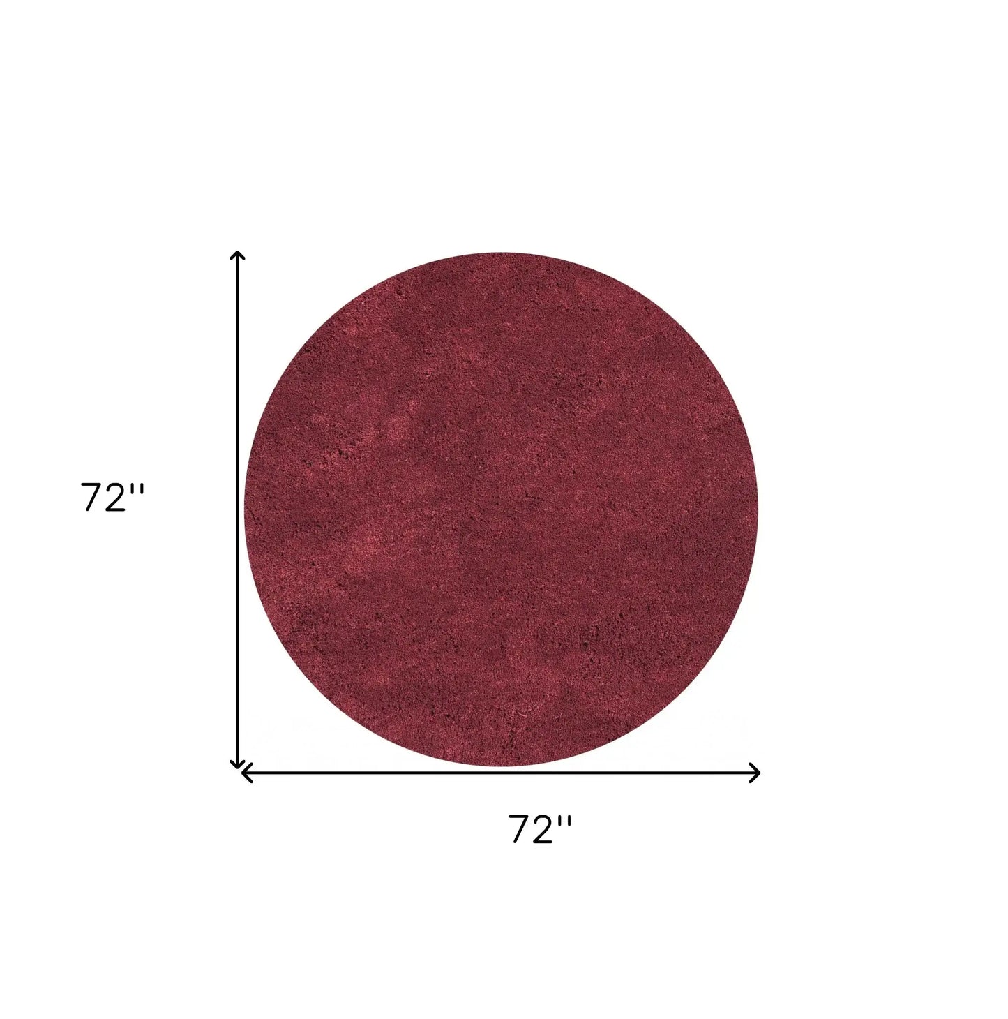 6' Round Polyester Red Area Rug - Homeroots - Flyclothing LLC