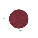 6' Round Polyester Red Area Rug - Homeroots - Flyclothing LLC