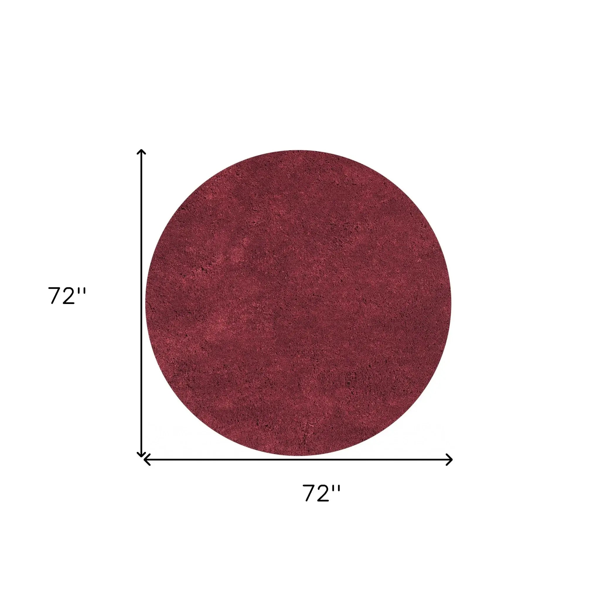 6' Round Polyester Red Area Rug - Homeroots - Flyclothing LLC