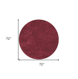 6' Round Polyester Red Area Rug - Homeroots - Flyclothing LLC